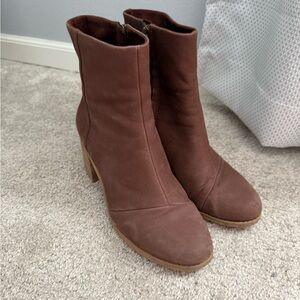 Toms Chocolate Brown Heeled Boots